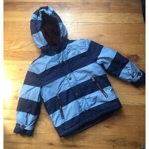 Mini boden 4/5 jacket coat blue striped